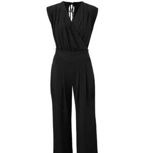 CAbi Black Sleeveless Wrap Jumpsuit